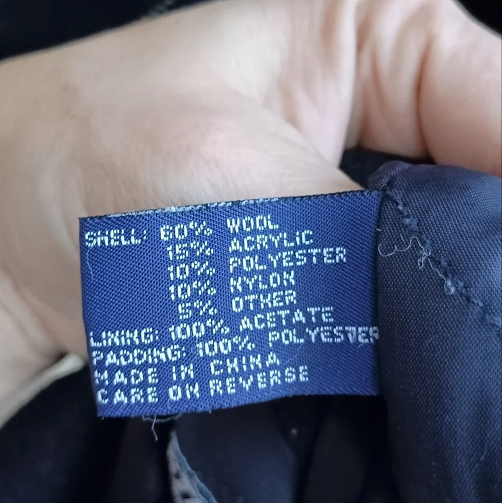 Vintage Structure Men's Wool Blend Navy Blue Jacket_XL